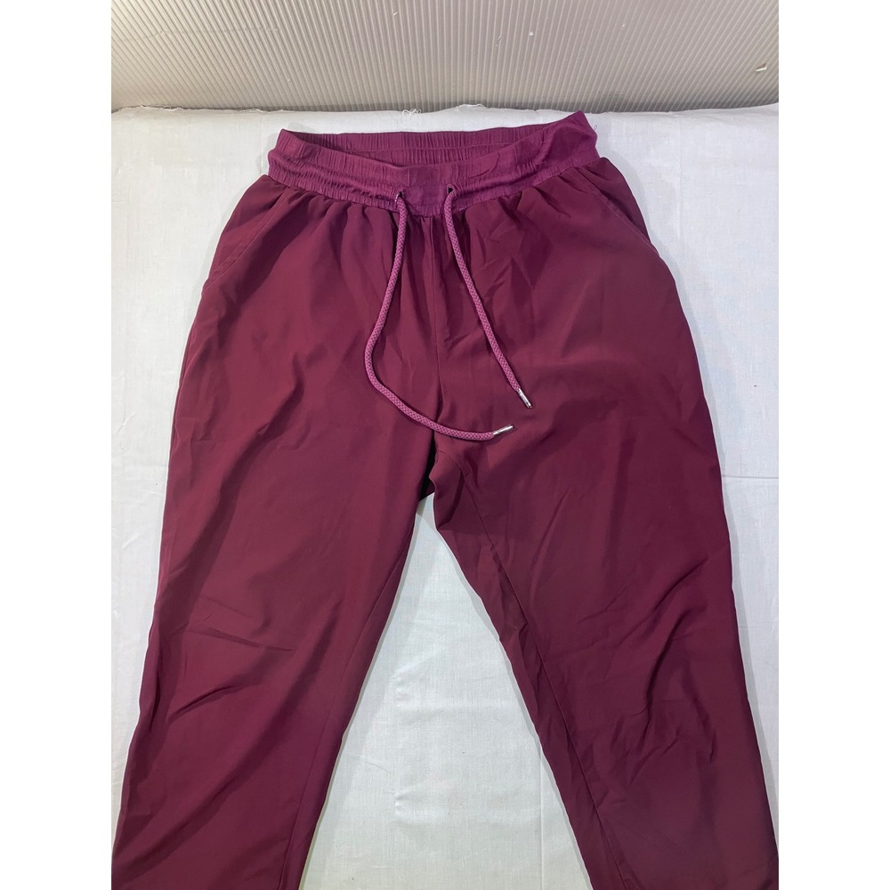 OUT FROM UNDER Sz‎ Medium Burgundy Jogger Pants Elastic Waist Drawstring Cropped